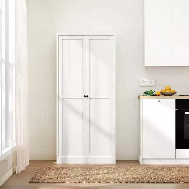 Okak 61 Freestanding Kitchen Pantry Cabinet, Adjustable Storage with 4 Shelves, Heavy Duty Metal Cupboard for Dining/Living Room