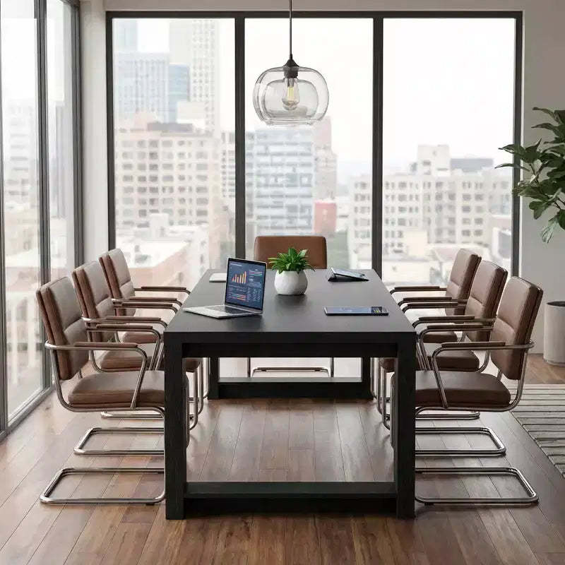 MAYEERTY 86 Farmhouse Dining Table, Large Kitchen Dinner Table for 8-10 People