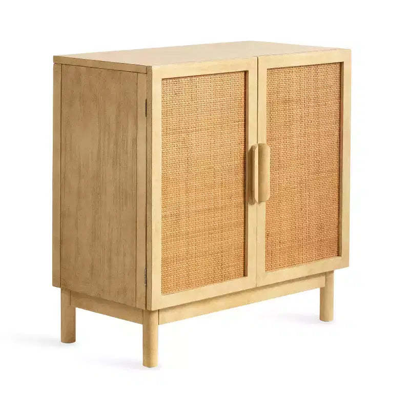 Kate and Laurel Ori Rattan Accent Floor Cabinet, Natural, 30x15x31