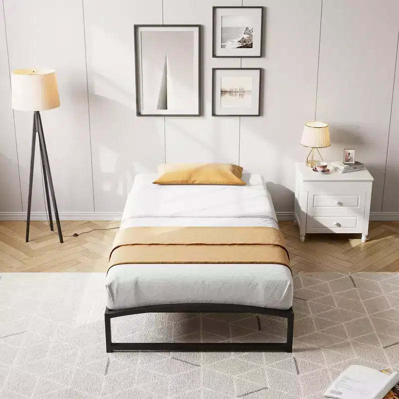 Metal Bed Frame,Platform Bed Frame with Arch Design, Heavy Duty Strong Support Slats,Sturdy Mattress Foundation,Easy Assembly,No Box Spring Needed