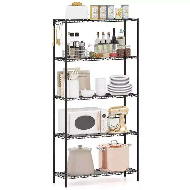 Costway 5-Tier Metal Storage Shelving Unit w/V-Shaped Wire Rack for Home Kitchen Garage