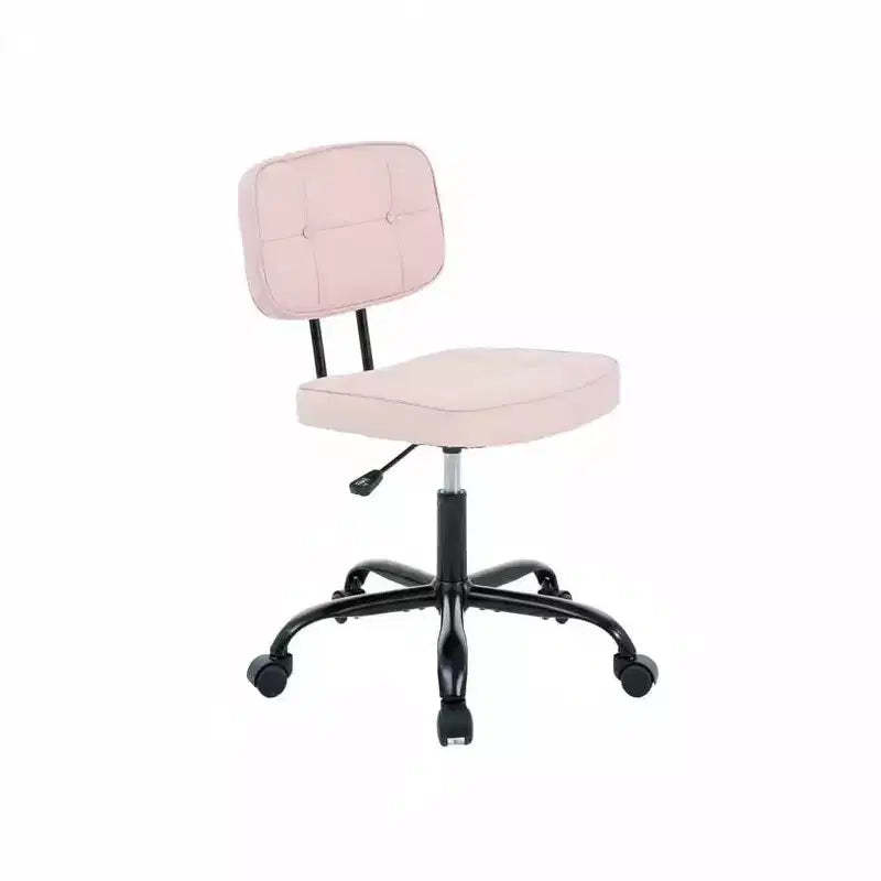 MAYEERTY Armless PU Leather Office Chair, Thickened Cushion Roller Chair for Small Home Spaces
