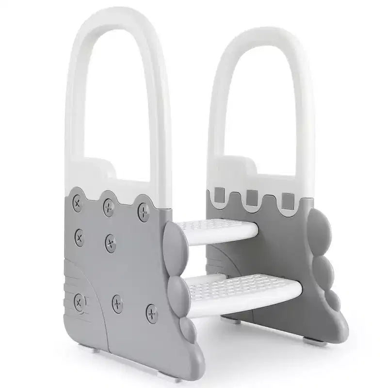 Safe & Stable 2-Step Toddler Stool with Handles  Non-Slip Plastic Step-Up Tower for Sink & Potty Training, Easy-Clean for Kitchen or Bathroom