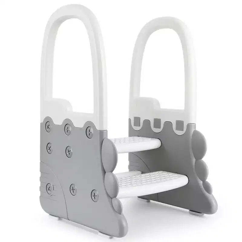 Safe & Stable 2-Step Toddler Stool with Handles  Non-Slip Plastic Step-Up Tower for Sink & Potty Training, Easy-Clean for Kitchen or Bathroom