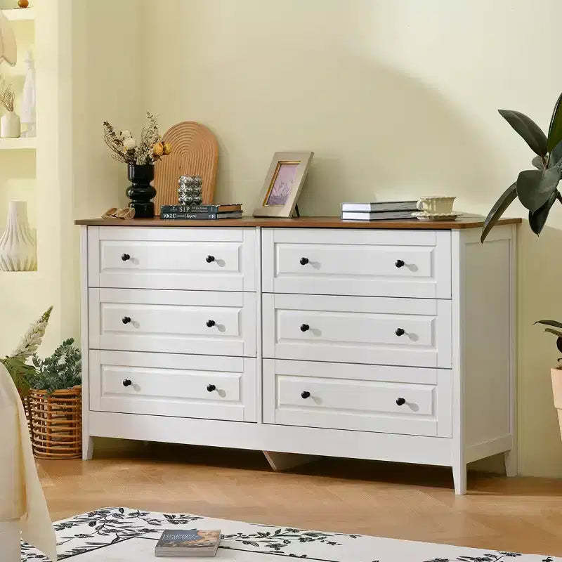 Dressing Table Wooden Drawer Unit Storage Side Table with Brushed Metal Handles and Silent Tracks