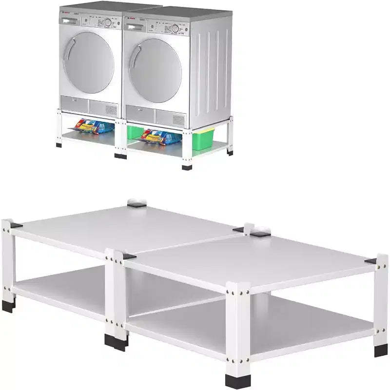 Laundry Pedestals Base with Storage Shelf, 800Lbs Capacity,Washer and Dryer Stand Universal Platform, 2PCS