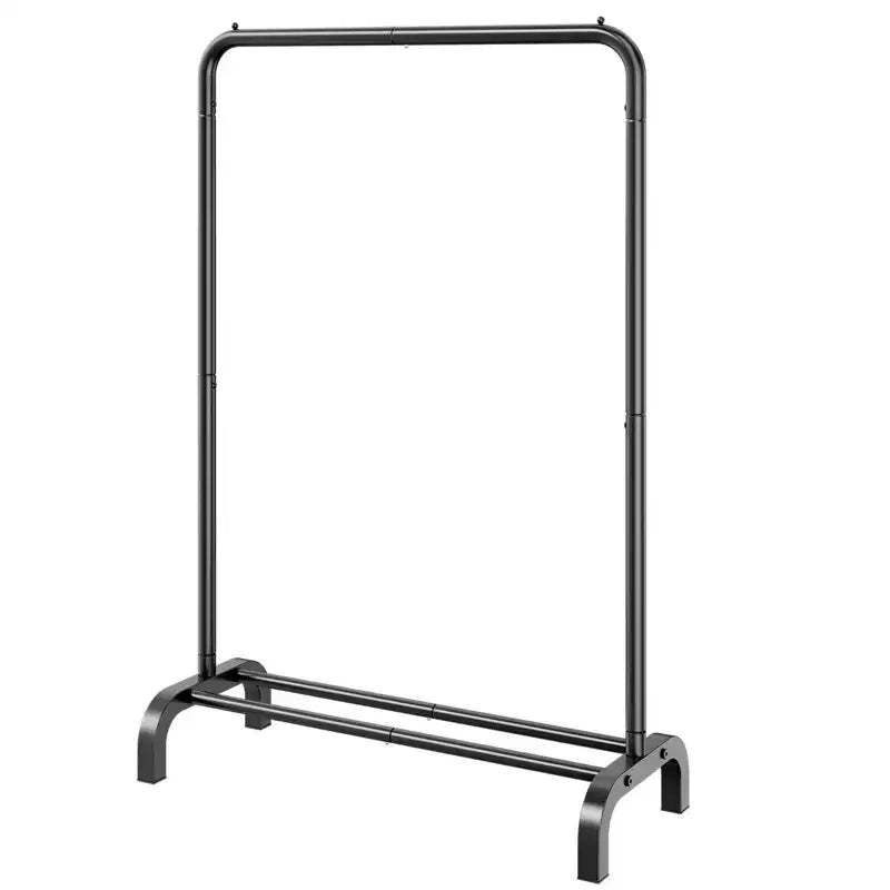 VIYET Heavy Duty Rolling Clothes Rack - Carbon Steel, Hanging Rod, Bottom Storage Area