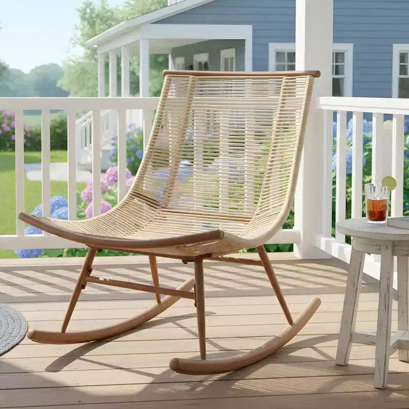 Christopher Knight Home Marceline Farmhouse Outdoor Arc Rattan Rocking Chair