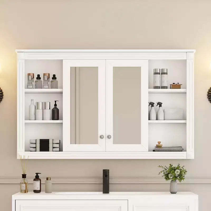 GDFStudio Pablo Wall-Mounted Bathroom Medicine Cabine with Adjustable and Open Shelves