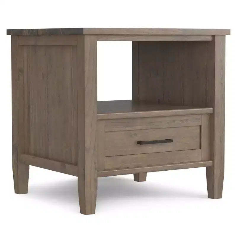 Cantina SOLID WOOD 20 inch Wide Rectangle Transitional End Table
