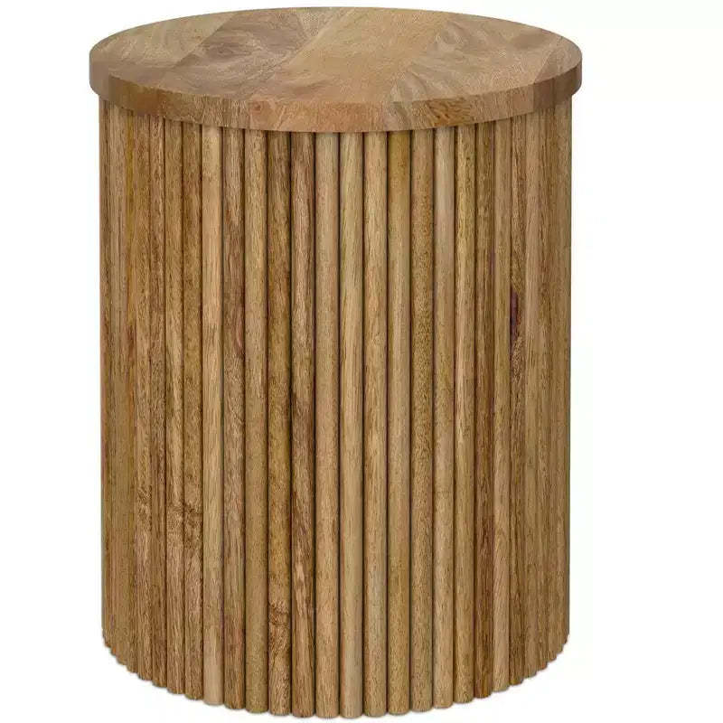 Karl 18 inch Wide Solid Mango Industrial Contemporary Accent Table, Assembled
