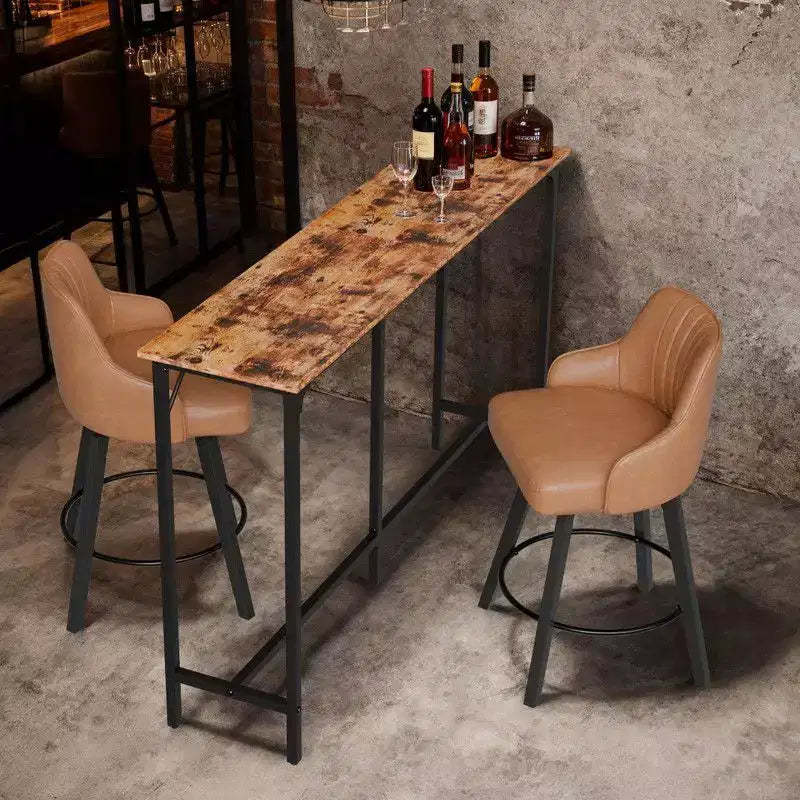 Karl Home 63'' Counter Height Bar Dining Table with Metal Frame , Pub Sofa Table for Kitchen and Living Room