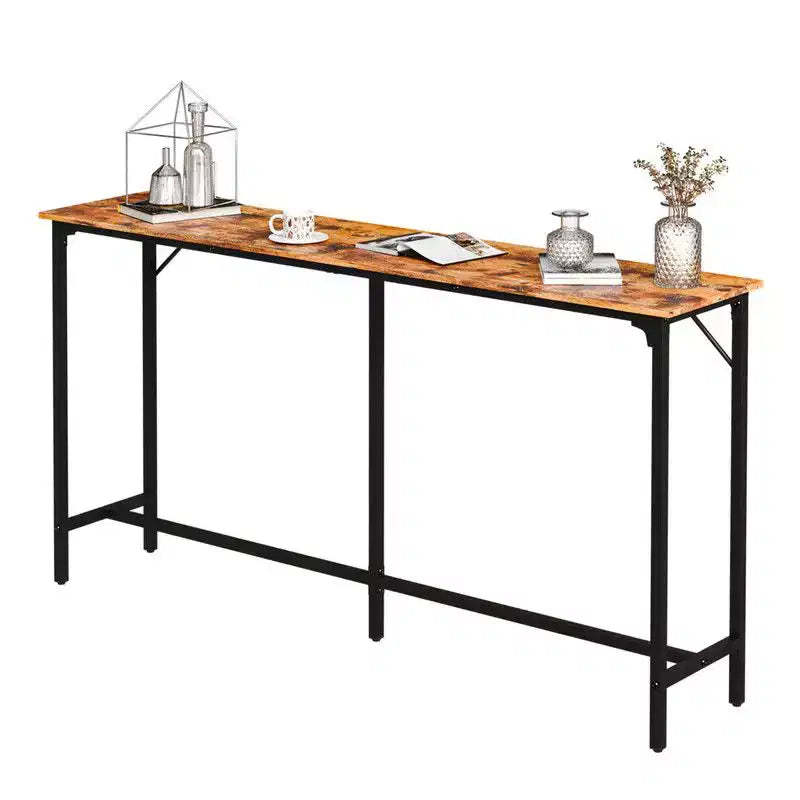 Karl Home 71'' Counter Height Bar Dining Table with Metal Frame , Pub Sofa Table for Kitchen and Living Room