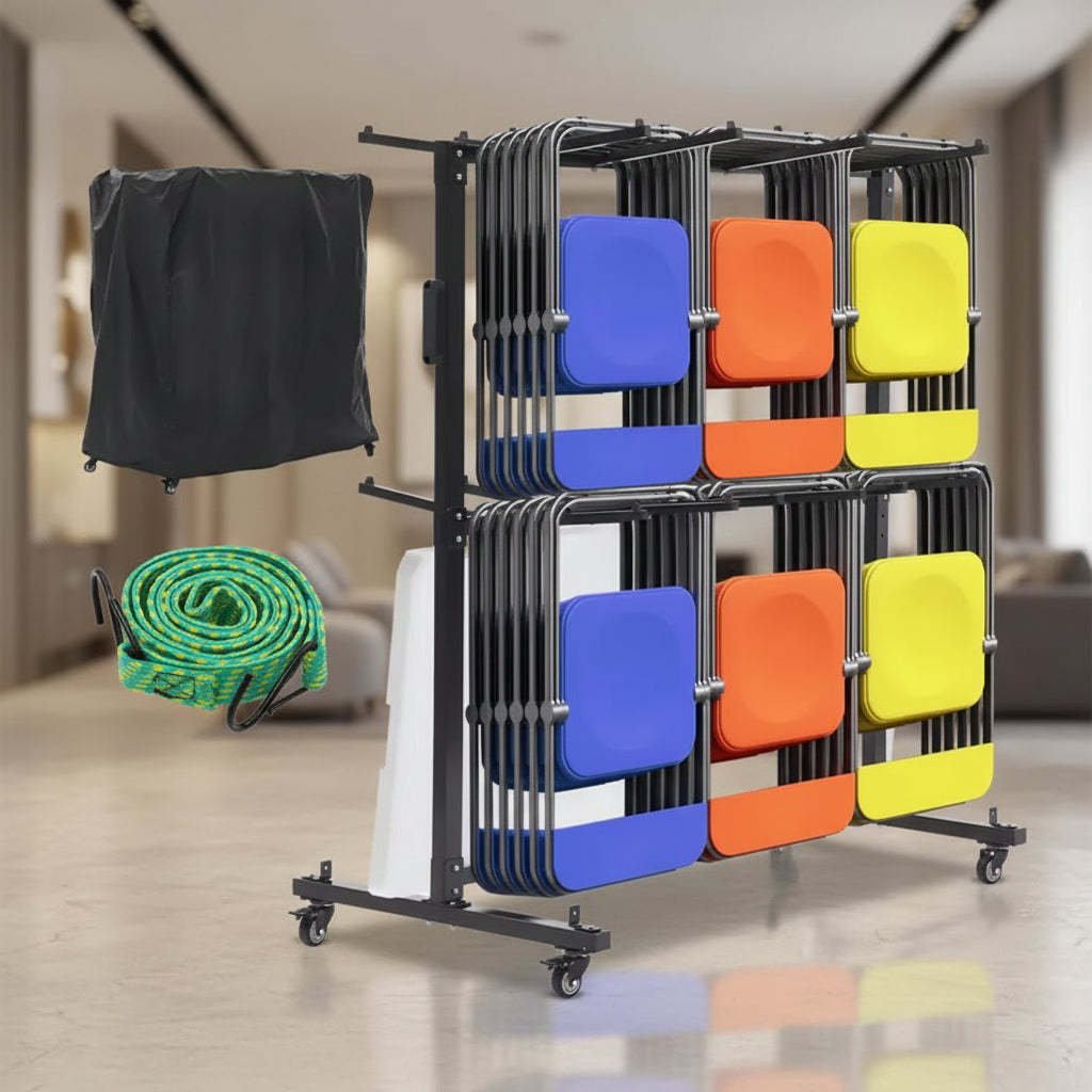 Folding Chair Rack, Heavy-Duty Folding Chair Rack and Table Cart
