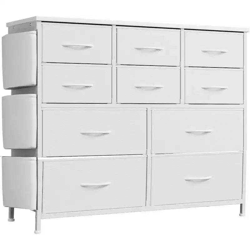 10-Drawer Dresser with Fabric Bins & Steel Frame  Tall Storage Tower for Bedroom, Closet, Hallway or Living Room