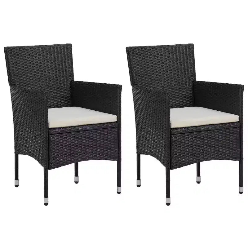 vidaXL Rattan Chair Set of 2 Poly Rattan and Steel