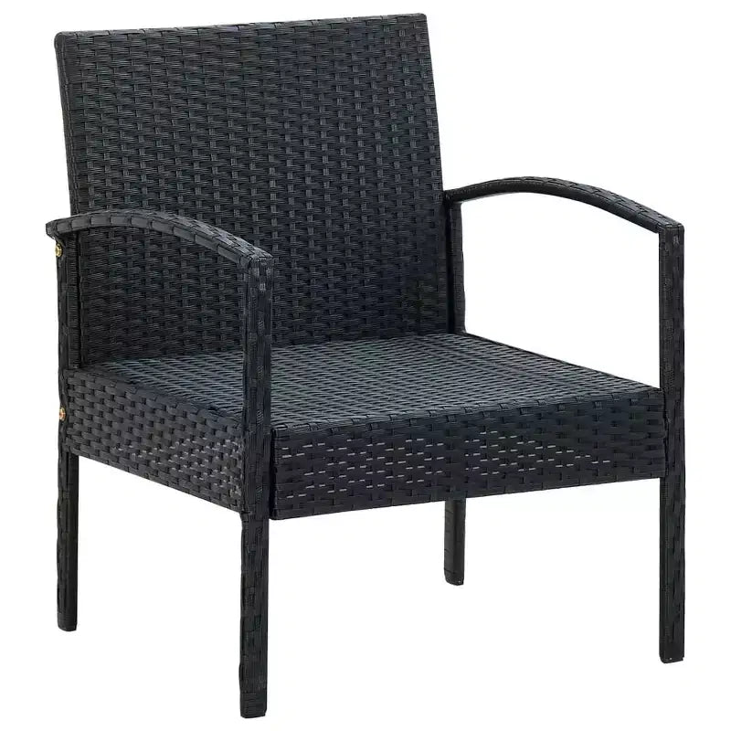 vidaXL Patio Chair Patio Dining Chair for Deck Garden with Cushion Poly Rattan