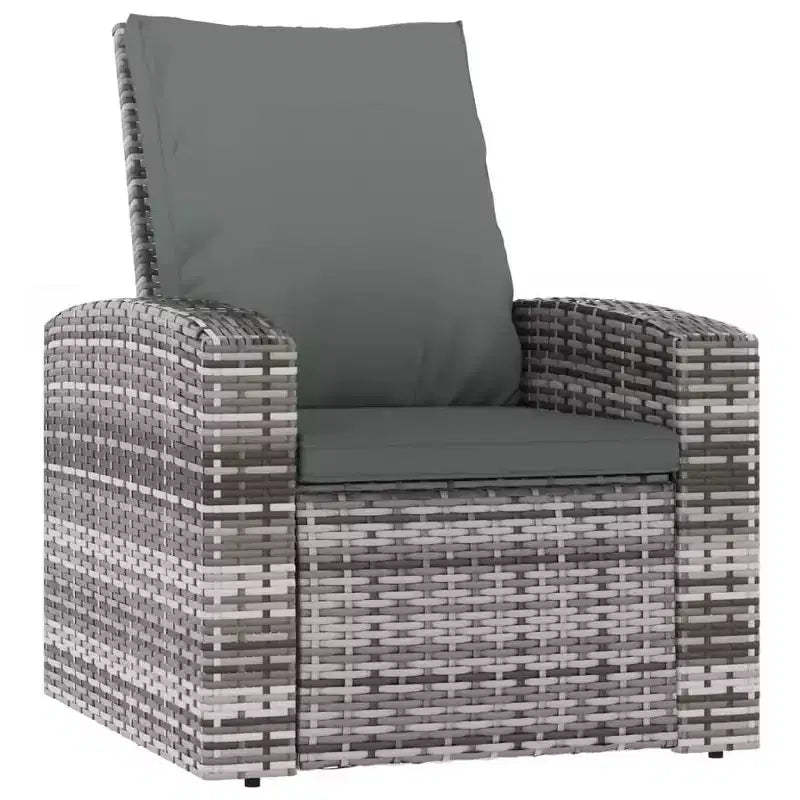 vidaXL Garden Reclining Chair PE Rattan Single Sofa