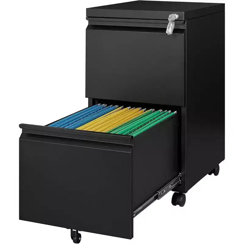 BALHAM TRADE-2 Drawer Mobile File Cabinet , with Lock Under Metal Rolling Filing Cabinet for Home Office