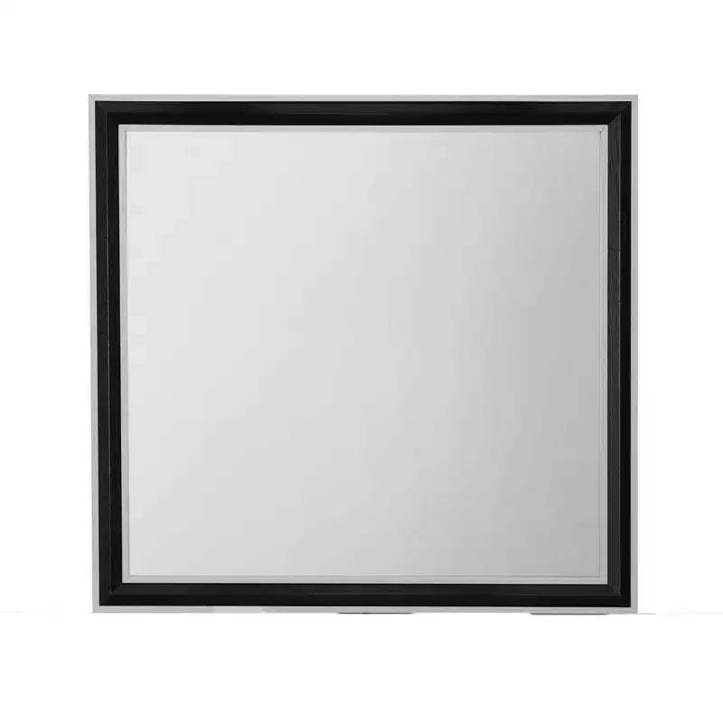 HomeRoots 39 Black And Gray Wood Dresser Mount Framed Mirror
