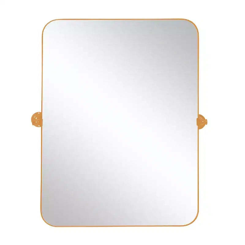 HomeRoots 36 Gold Metal Tilting Framed Accent Mirror