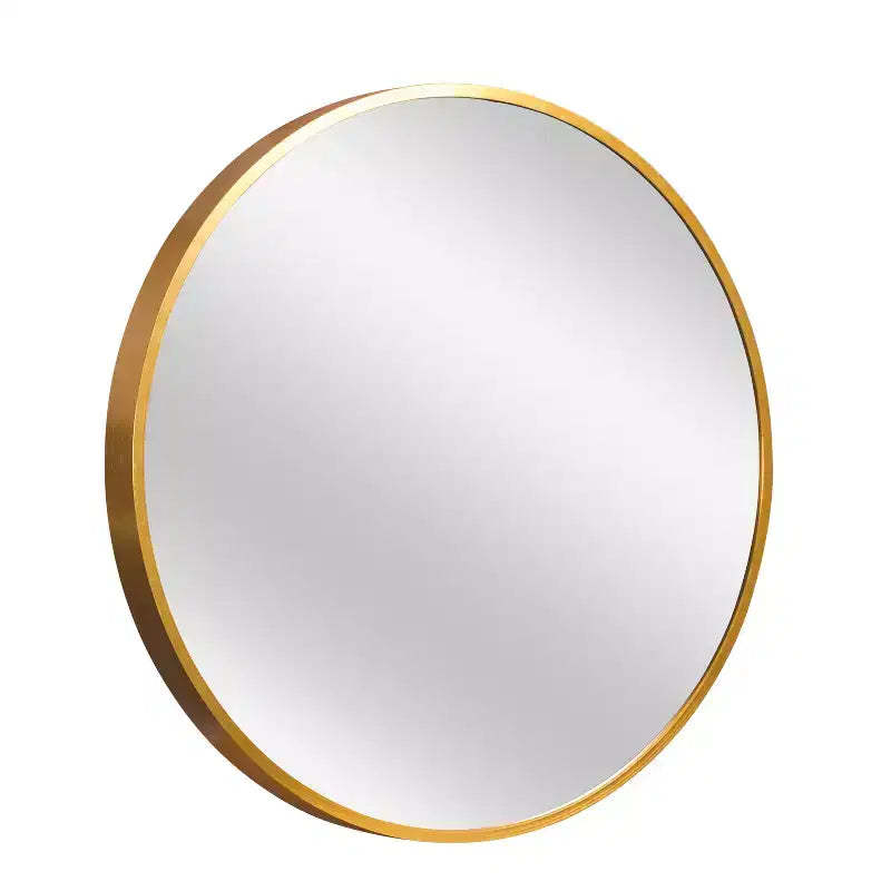 HomeRoots 20 Gold Aluminum Round Framed Bathroom Vanity Mirror
