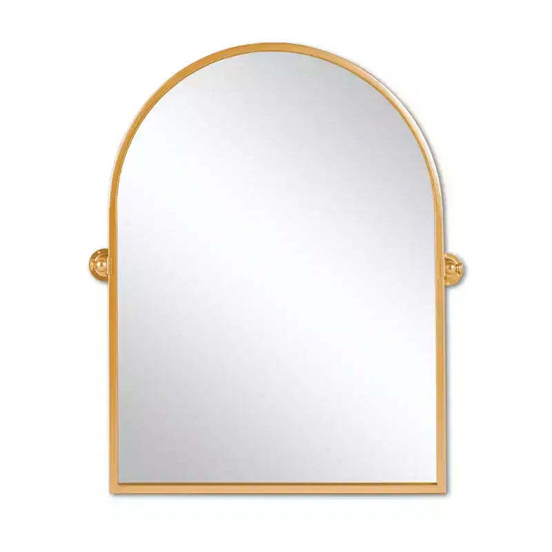 HomeRoots 36 Gold Metal Arch Tilting Framed Accent Mirror