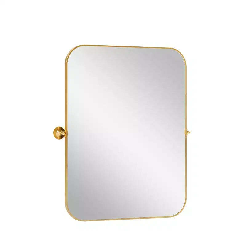 HomeRoots 31 Gold Metal Tilting Framed Accent Mirror