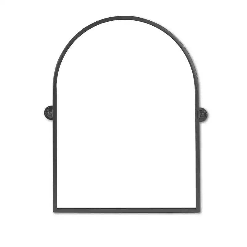HomeRoots 36 Black Metal Arch Tilting Framed Accent Mirror