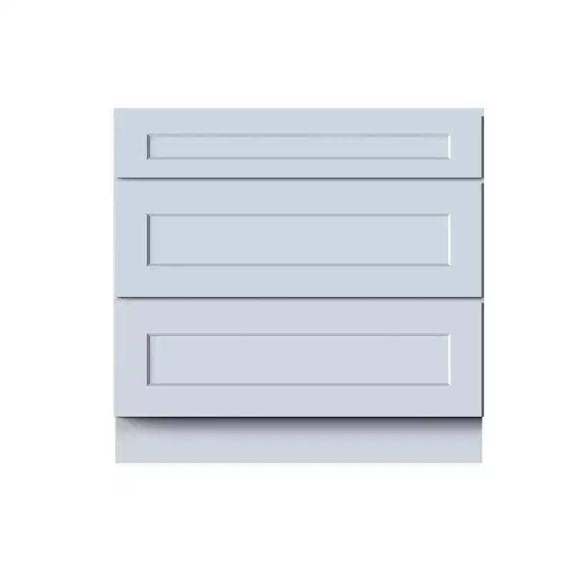 CASAINC 36 W x 34.5 H x 24 D Shaker Base Kitchen Cabinet with 3 Drawers, Solid Wood Frame, Water-Based Low-VOC Paint, Soft-Close, RTA, Dove Gray