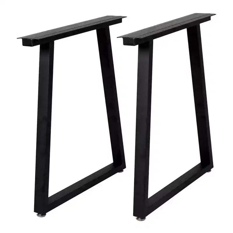Black Metal Table Legs 28 x 24 Heavy-Duty Desk Legs Industrial Furniture Legs (Set of 2)