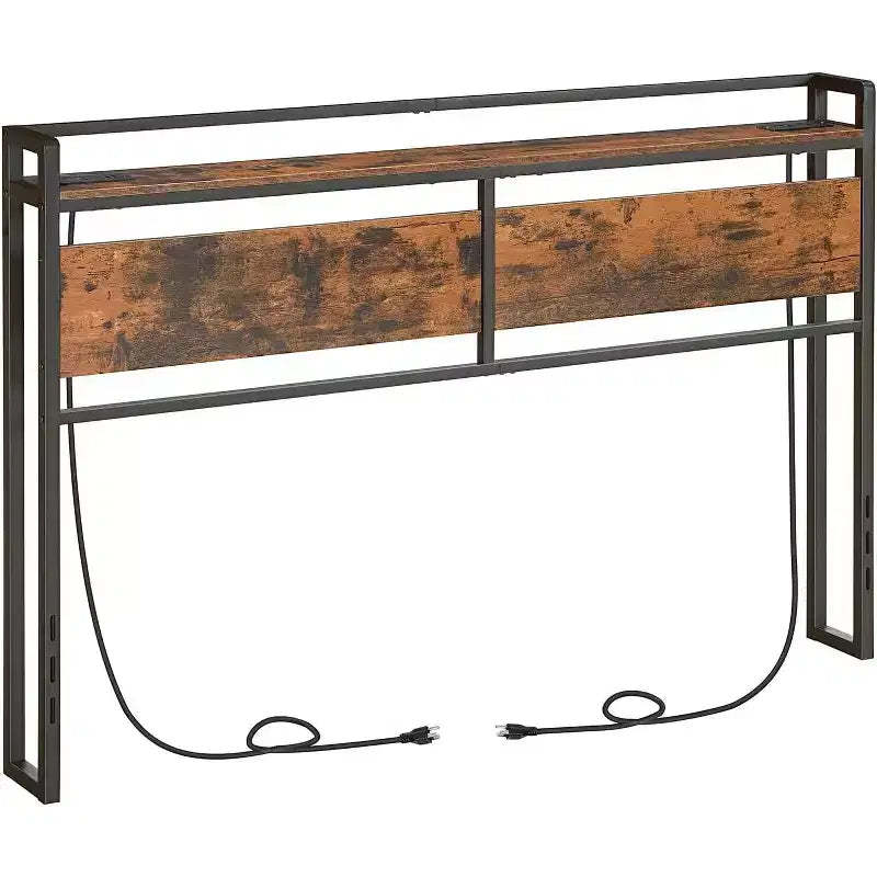 ACOINEL Queen Size Headboard with Charging Station (2 Outlets & 4 USB Ports), Adjustable Height Head Board with Storage Rack