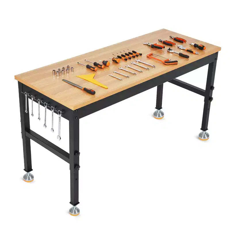 Adjustable Workbench, Heavy Duty Tabletop, for Garage, Workshop, Repair Shop, Home Office
