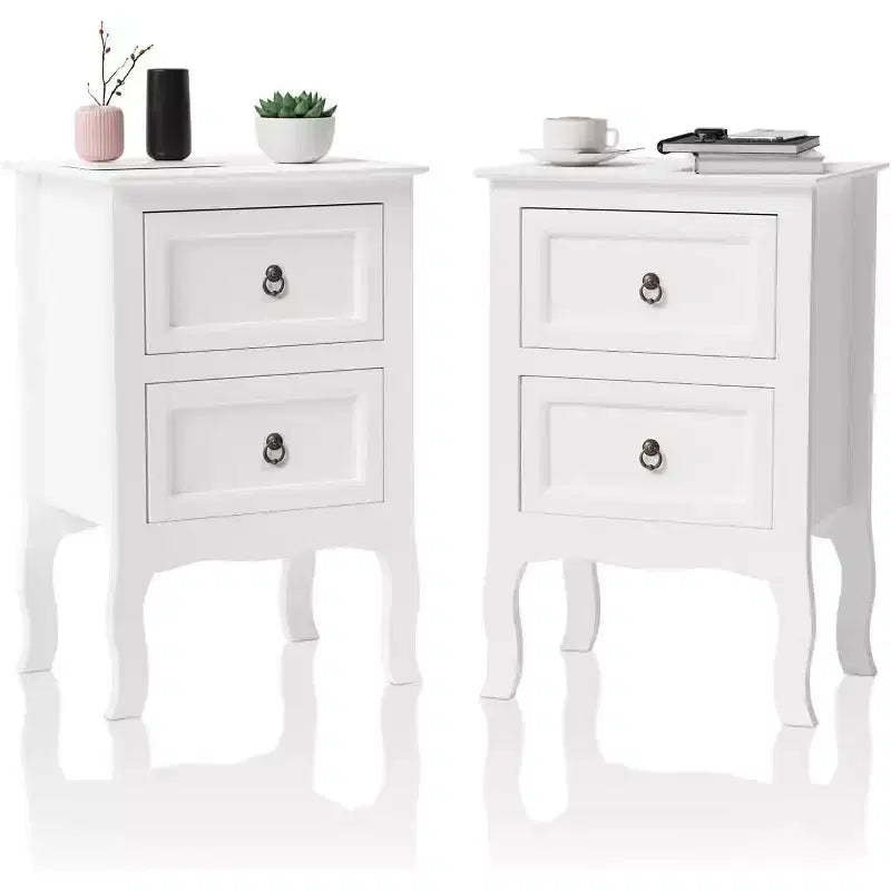 VINGLI Nightstands Set of 2, Tool-Free Setup Nightstand, Easy & Quick Install Small Bedside Tables, Girls Nightstand, Side Table
