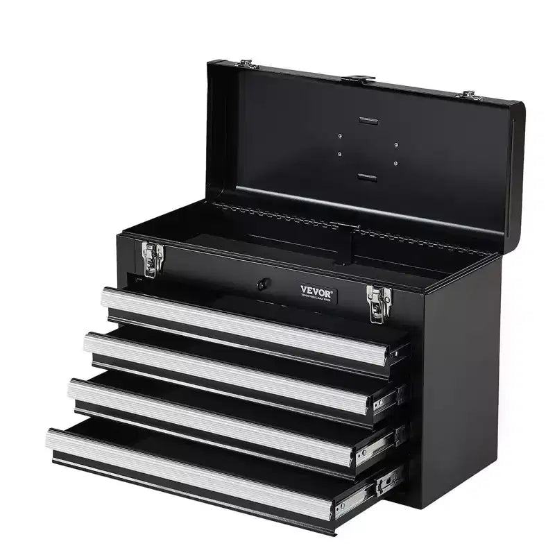 VIYET 20.5 Portable Metal Tool Storage - 4 Drawers, EVA Liners, Ball Bearing Slides, Lockable, Powder Coated