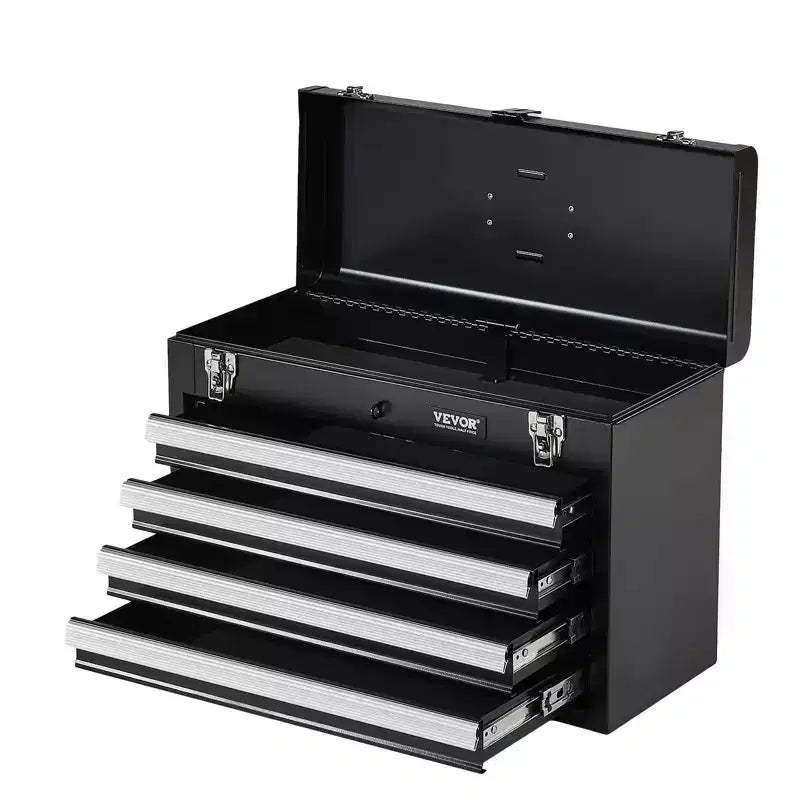VIYET 20.5 Portable Metal Tool Storage - 4 Drawers, EVA Liners, Ball Bearing Slides, Lockable, Powder Coated