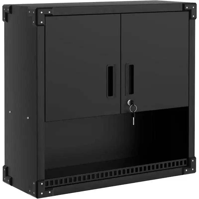 Heavy-Duty Floating Garage Wall Cabinet with Lock & Adjustable Shelves - 30.3 Steel Storage Organizer for Workshop, Warehouse, Kitchen & Home