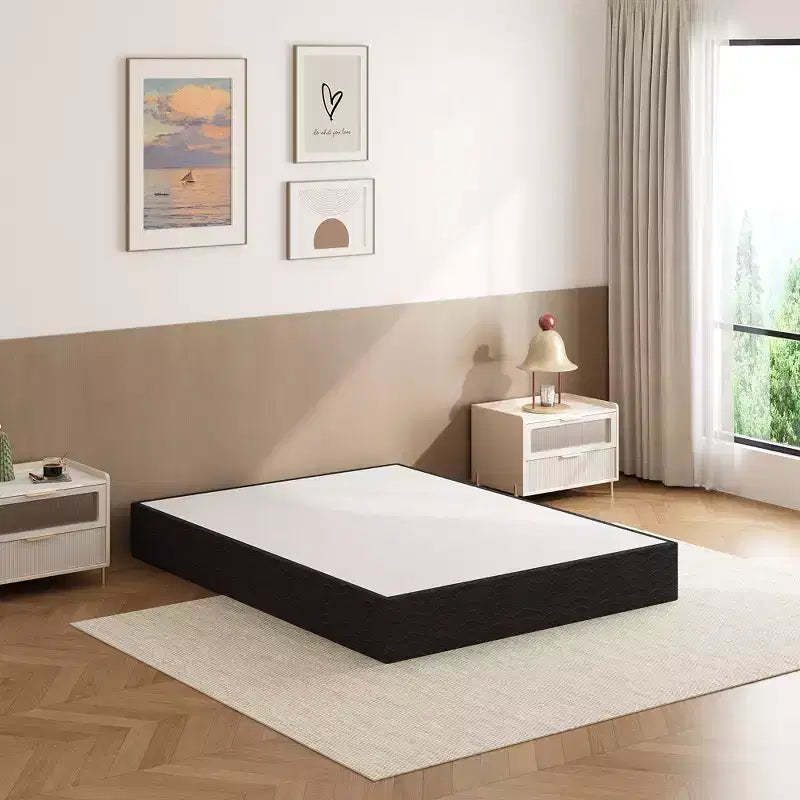 Dyonery 5/9 inch bed frame, queen size, metal platform queen bed frame, heavy-duty steel bar support, rounded bed legs, mattress base.