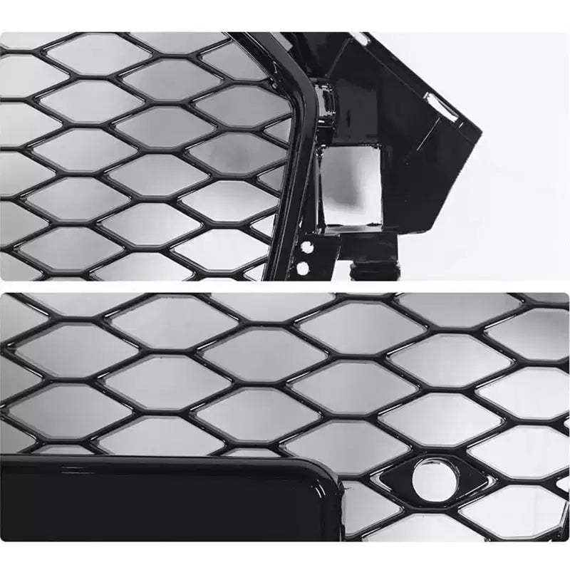 Acekool Audi A4 B8PA Front Grille 8K0853651E, Glossy Black Honeycomb Mesh, ABS Replacement, European Model, No Logo Front Bumper Upgrade