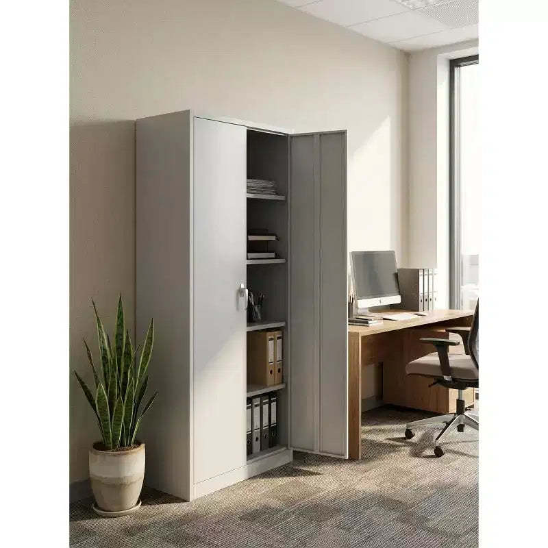 Cold Rolled Steel Cabinet with Handles - Adjustable Panel Cabinet, 0.6mm Thick Steel, Iron Furniture, 2 Door, Steel Furniture Cabinet H180xW80xD40CM