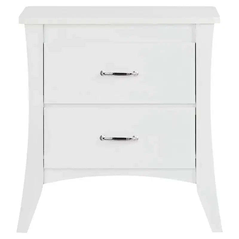 25 Wood Two Drawer Nightstand