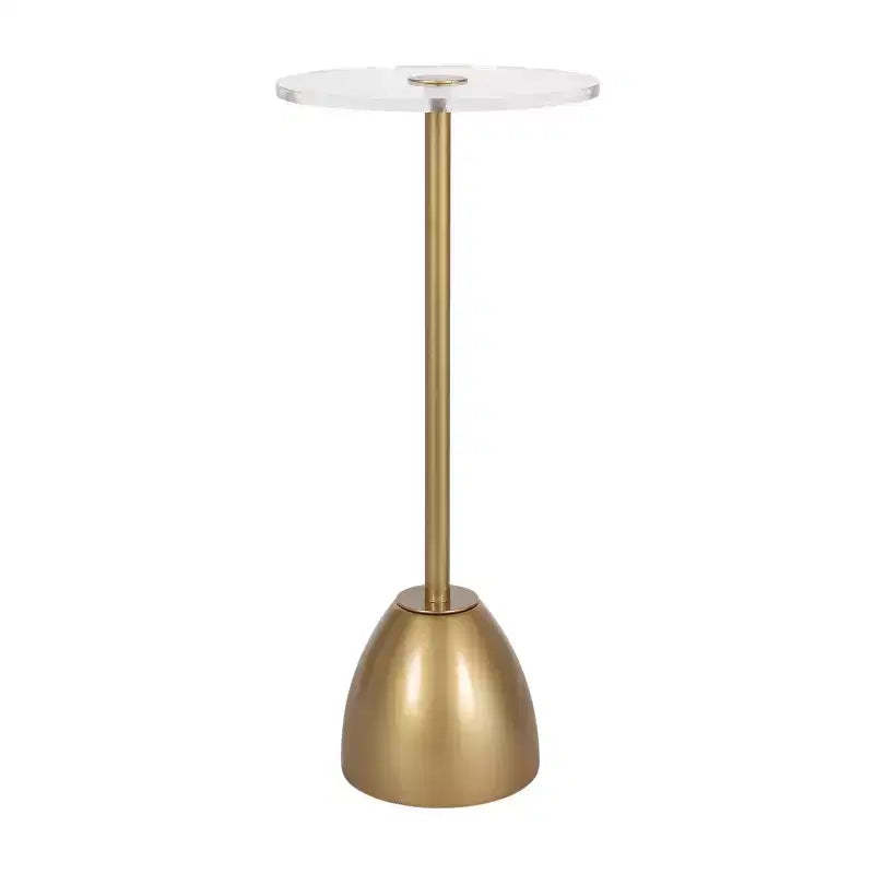 Kate and Laurel Acari Round Drink Table, 10x22, Gold