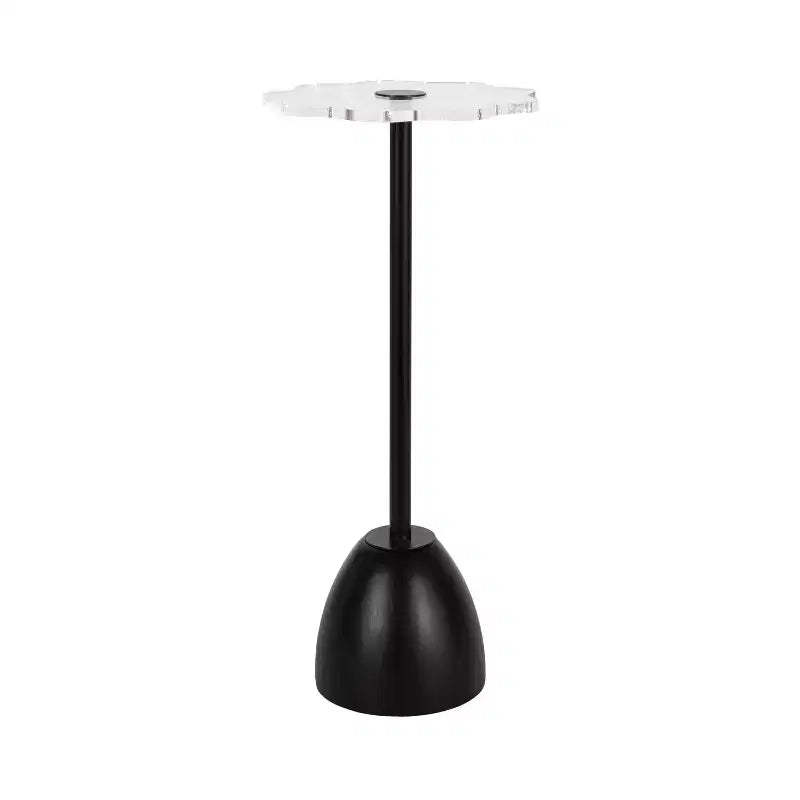 Kate and Laurel Acari Scalloped Drink Table, 10x22, Black