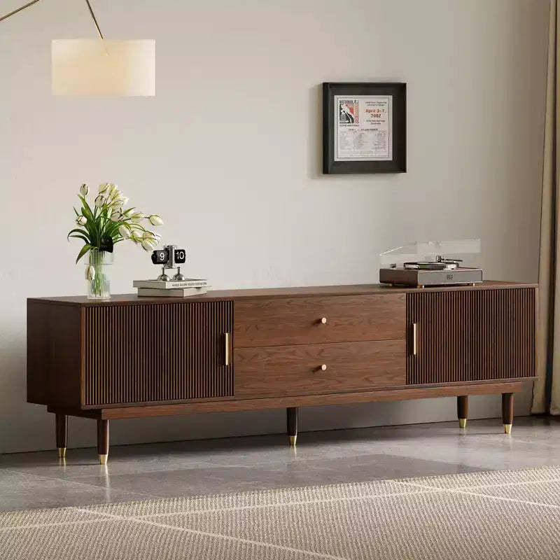 JVNOXK 78.7Mid-century Modern Tv Cabinet Entertainment Center With Storage Drawers, Living Room Bedroom Media Cabinet Walnut