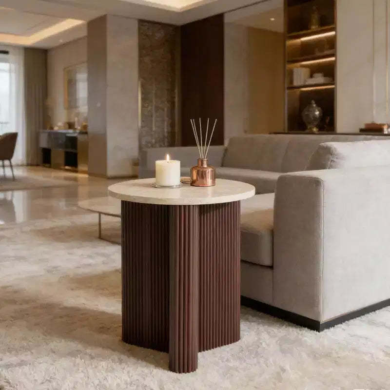 Christopher Knight Home Ursule Modern Wood Fluted End Table