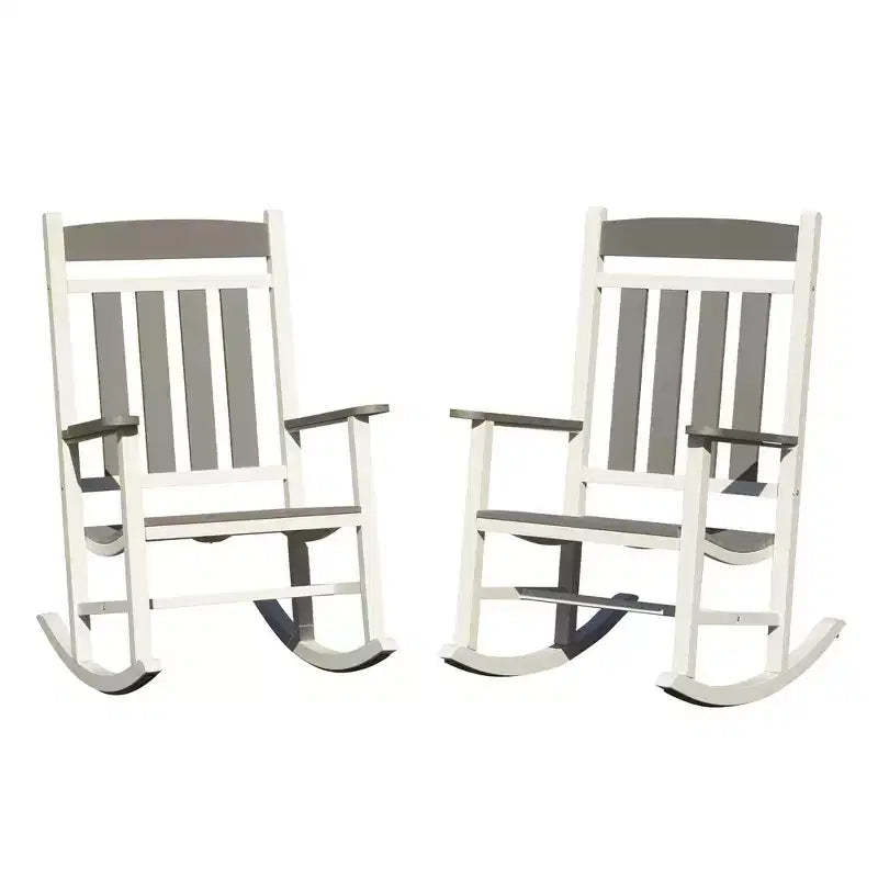 Whisen Outdoor Rocking Chairs Set of 2, Porch Rocking Chair, Patio Oversized Rockers