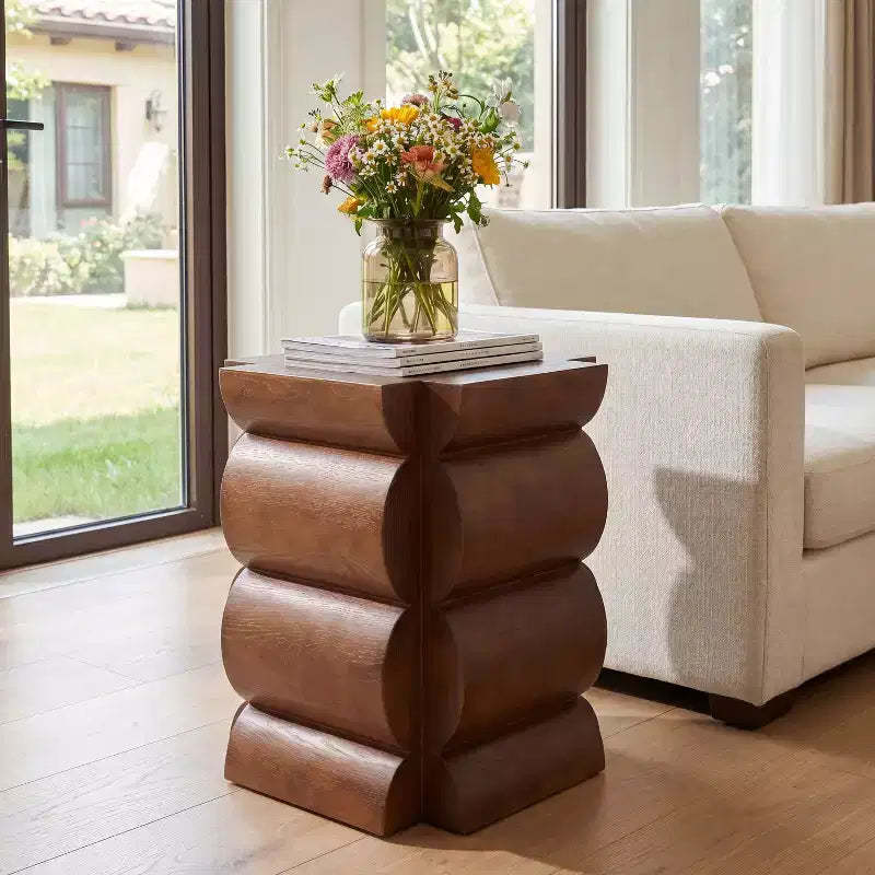Christopher Knight Home Prakash Modern Wooden Side Table with Curved Design