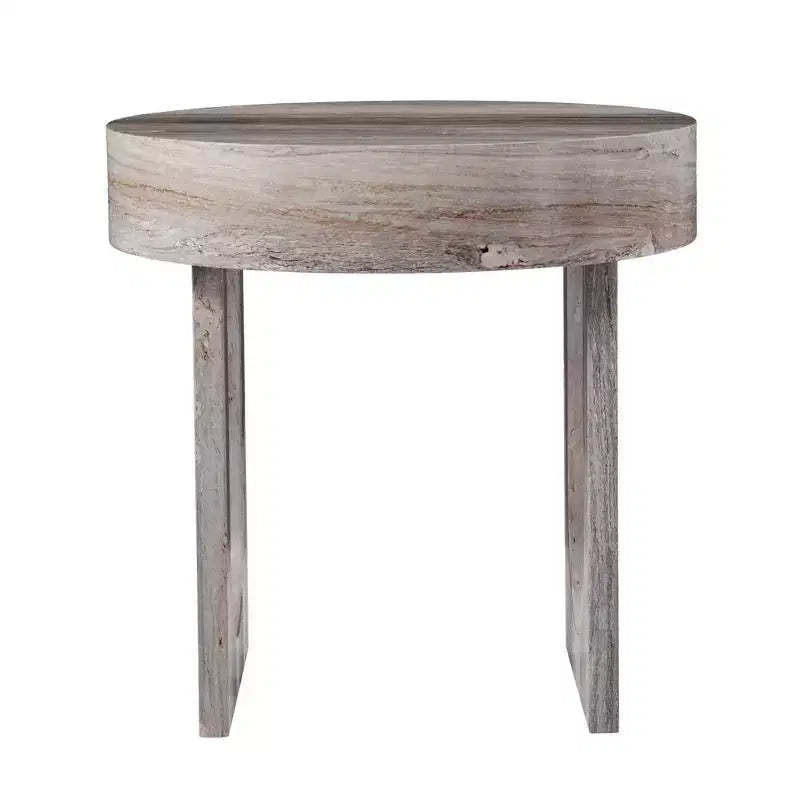 HomeRoots 20 Brown Manufactured Wood Round End Table