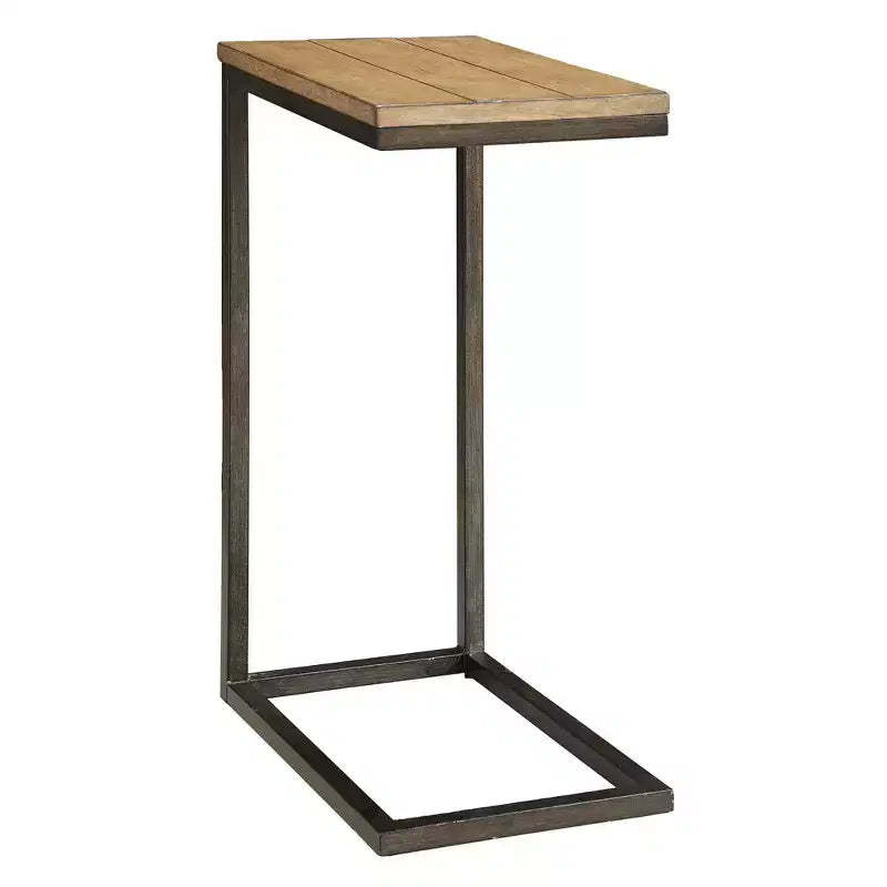 HomeRoots 25 Black And Oak Solid Wood Rectangular End Table