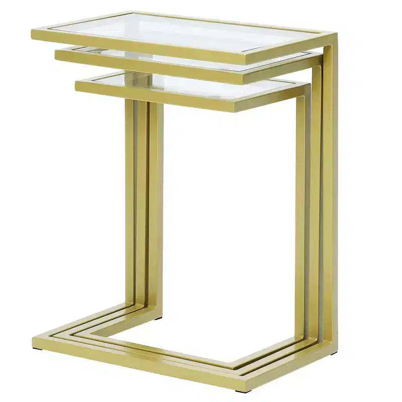 HomeRoots 24 Chrome Glass Rectangular End Table